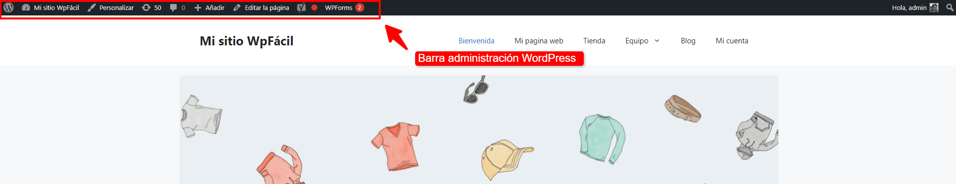 Barra administración WordPress