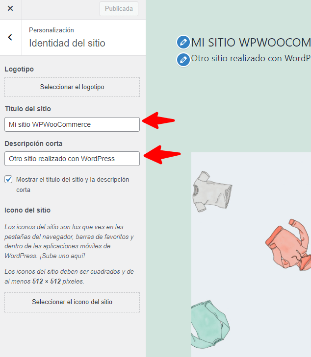 Configurar título de WordPress desde el personalizador