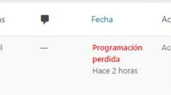 Programación perdida de WordPress