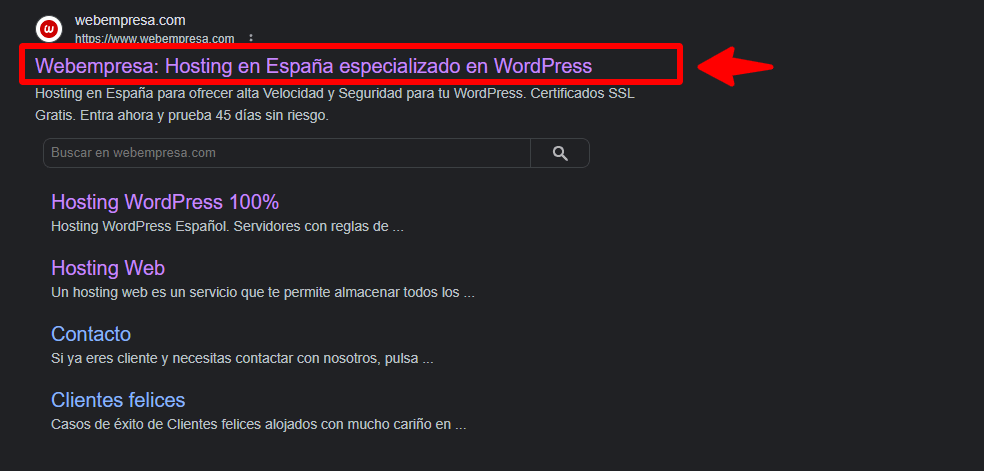 Títulos del sitio web en WordPress