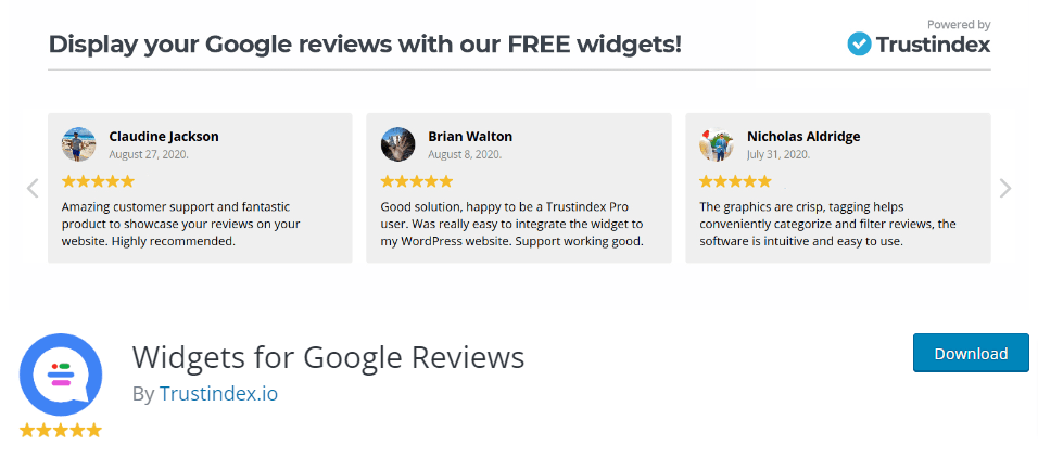 Widgets for Google Review plugin 