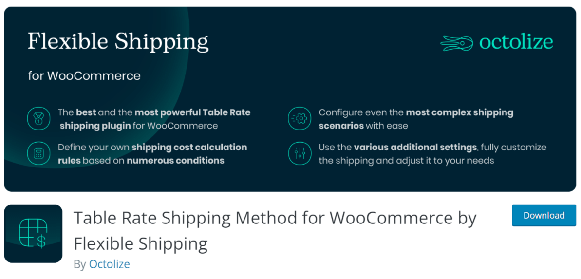 Plugin table rate shipping