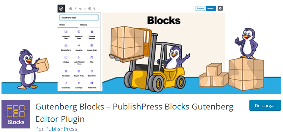 Gutenberg Blosks plugin