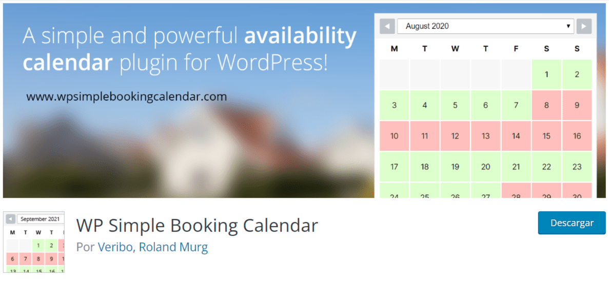 Wp simple booking calendar