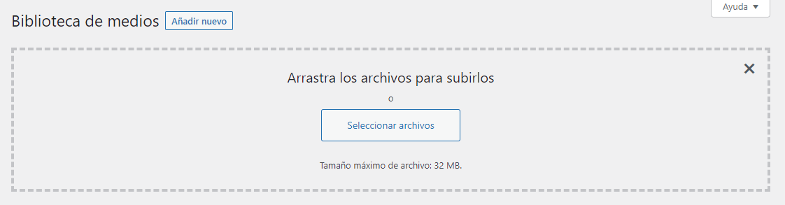 biblioteca de medios de wordpress