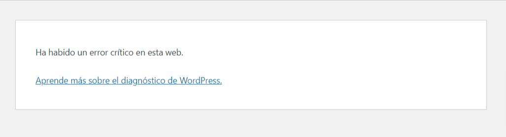 Error crítico WordPress