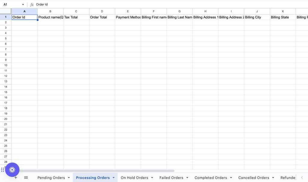 Vinculación Google Sheets Conector WooCommerce