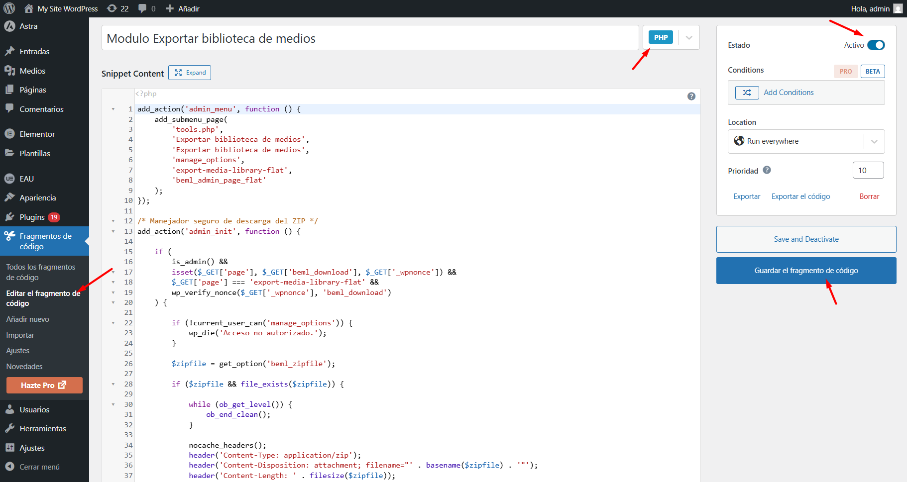 codigo modulo exportar imagenes