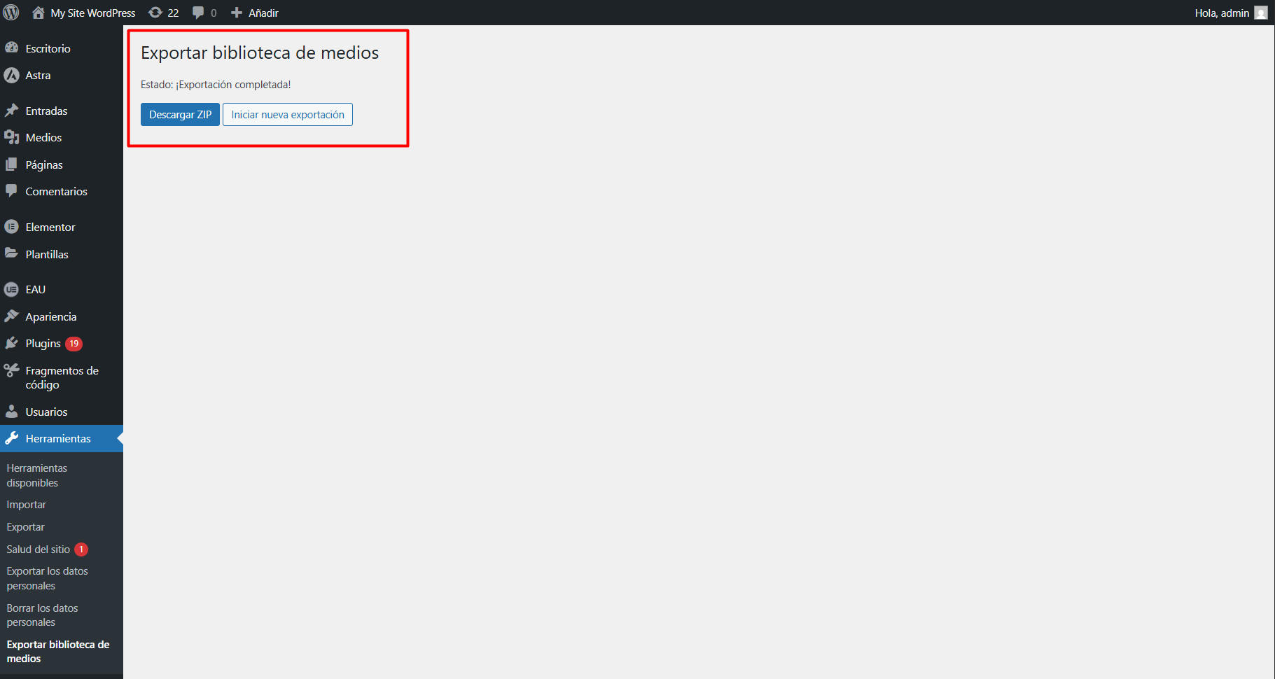 nueva opcion archivo descargado