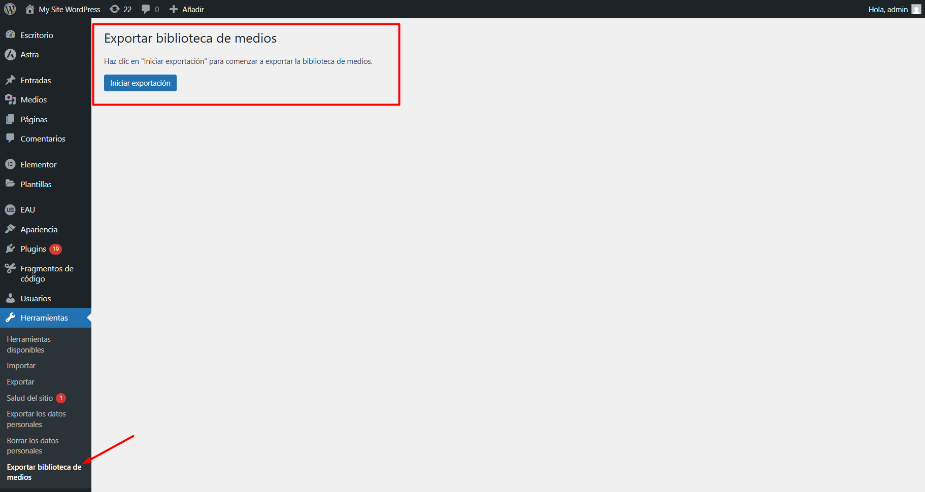 nueva opcion exportar biblioteca