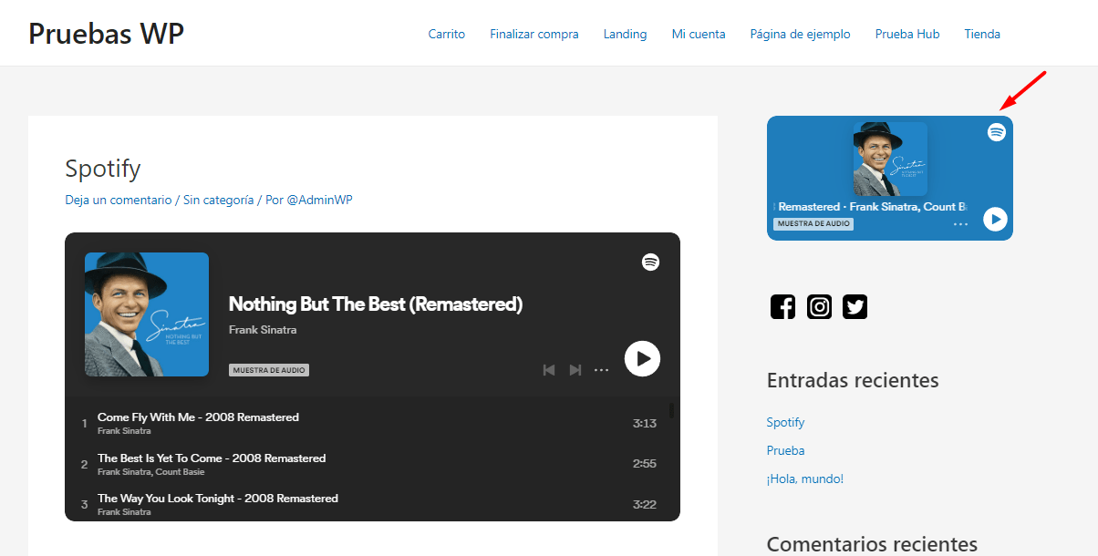 Como añadir Spotify en WordPress? - Webempresa