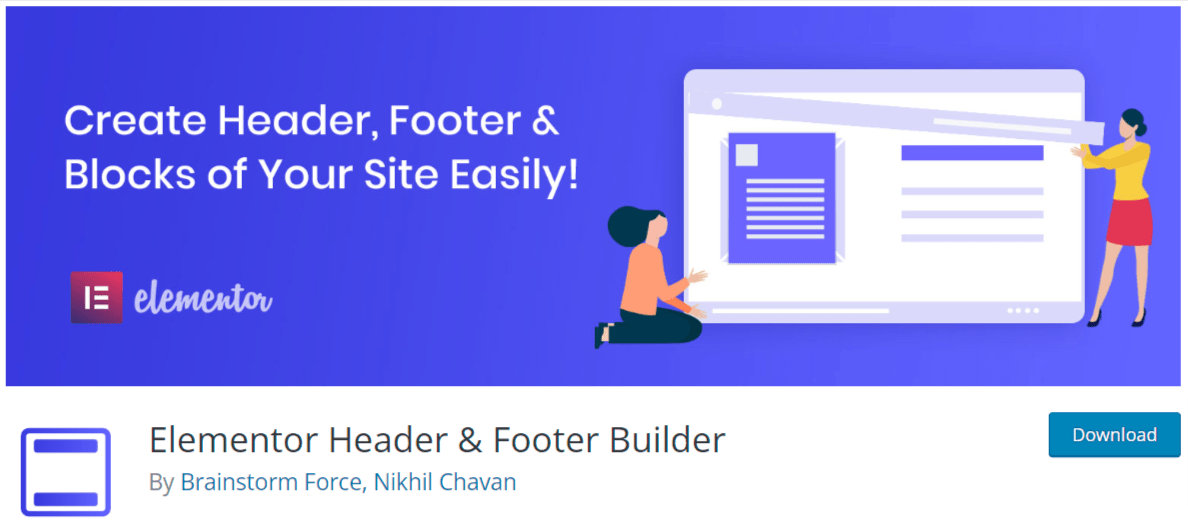 Elementor header and footer