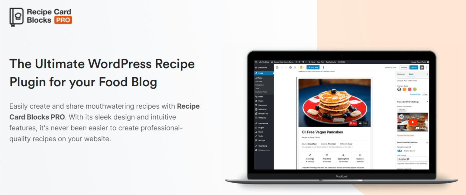 Recipe cards plugin