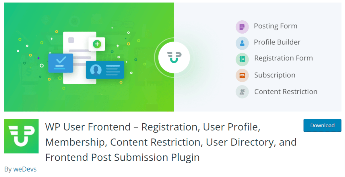 wp user frontend plugin