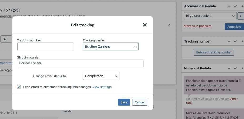 Tracking Correos