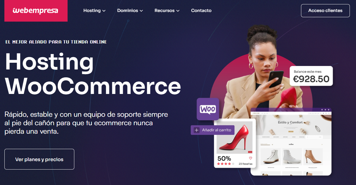 hosting WooCommerce Webempresa