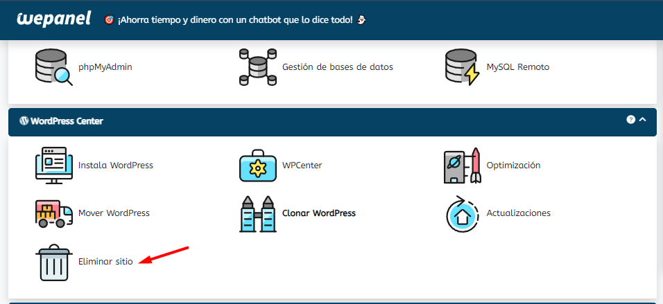 WPCenter Eliminar 