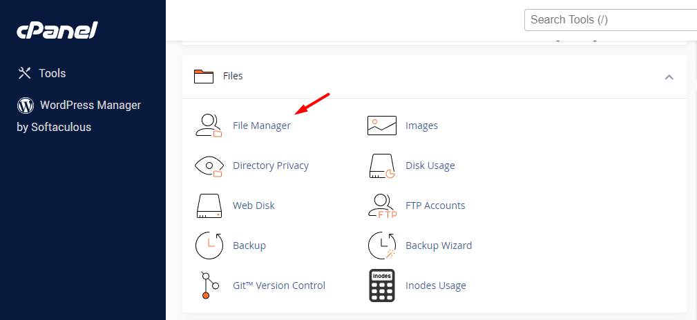 file manager Cpanel