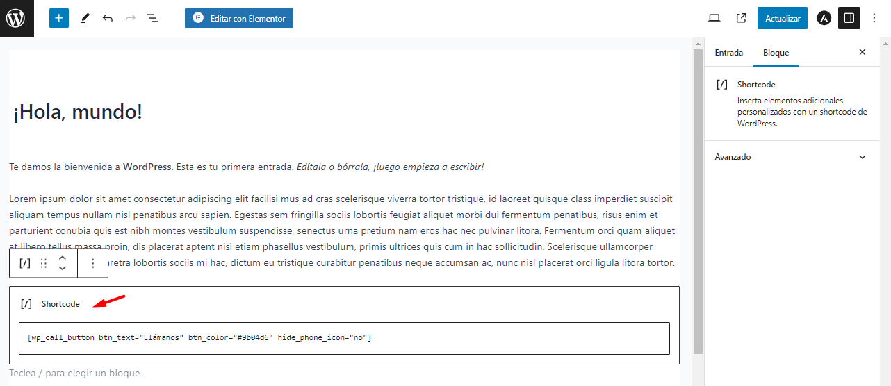 Boton en bloque shortcode