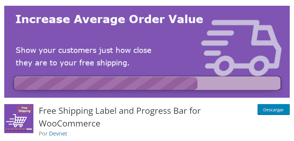 plugin Free Shipping Label and Progress Bar for WooCommerce