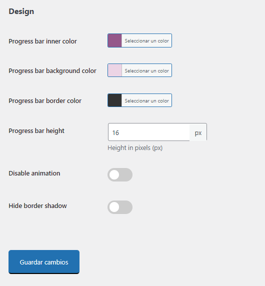 configuraciones barra de progreso 3