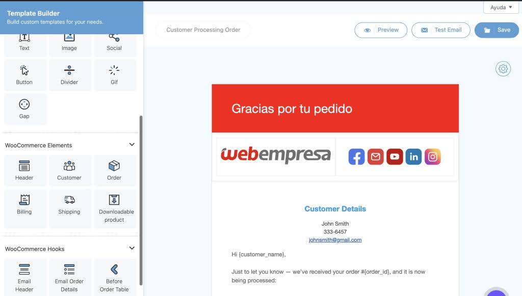 Builder Plugin Email Customizer for WooCommerce