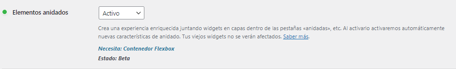 elementos anidados elementor