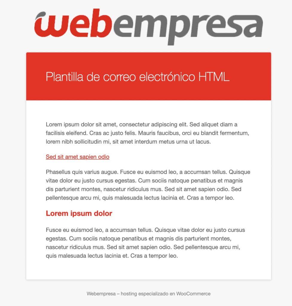 Plantilla correo electrónico HTML