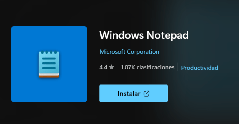 Windows notepad