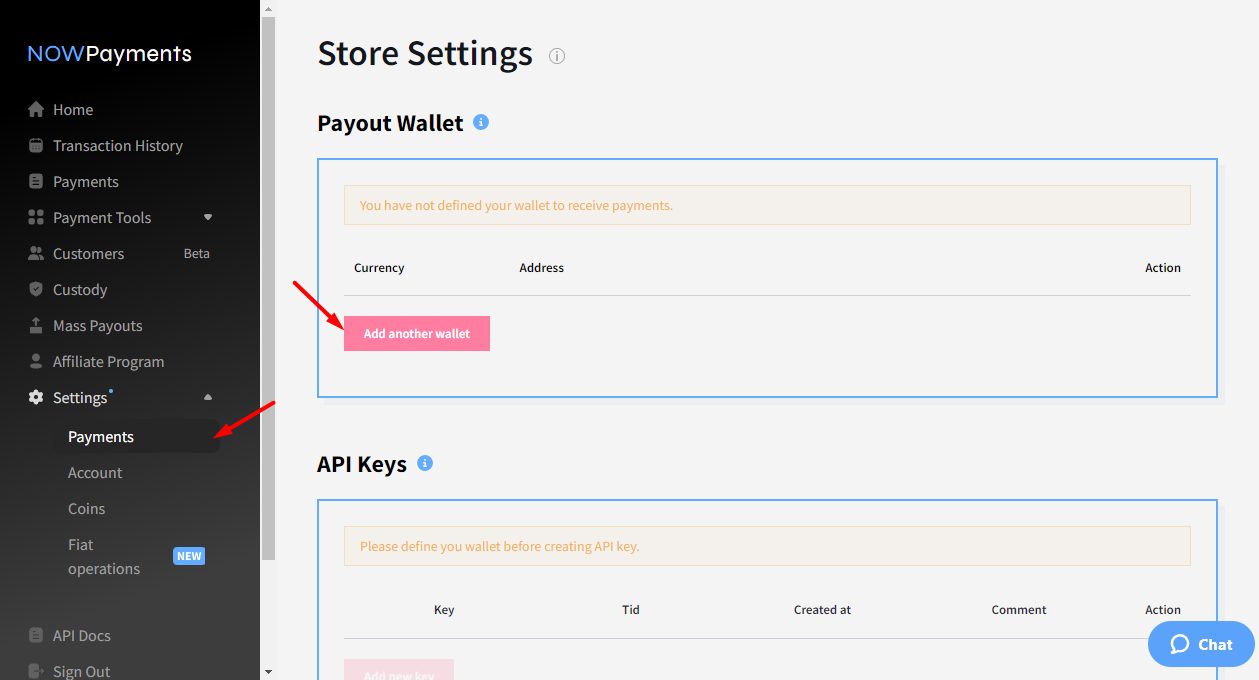 configurar nowpayments billetera