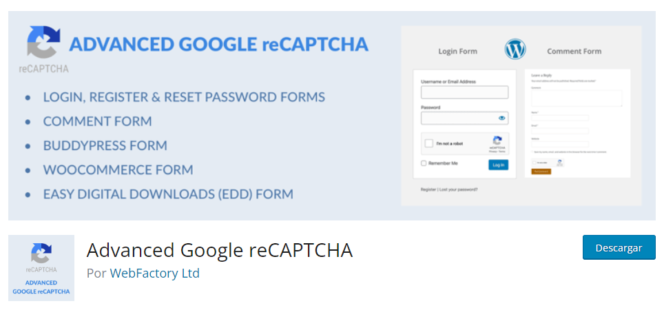 plugin Advanced Google reCAPTCHA