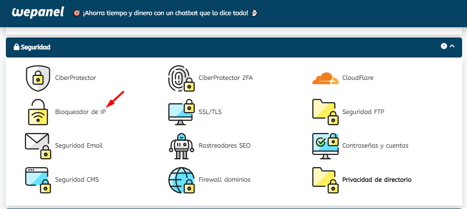 bloquear ip wepanel