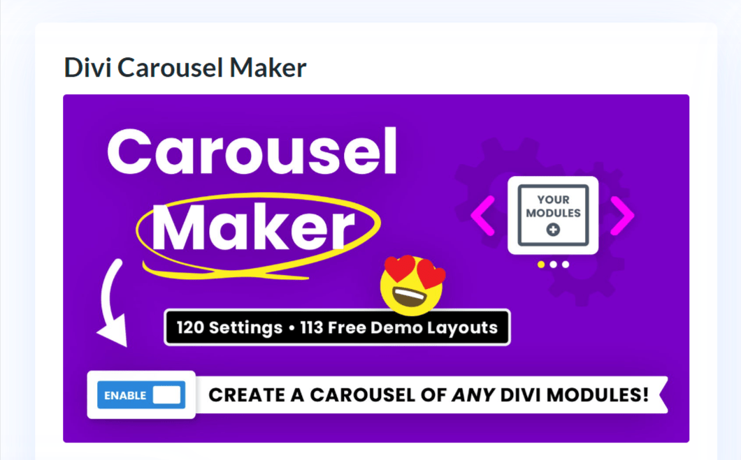 Divi carousel