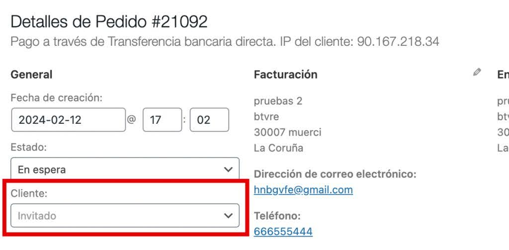 Cambiar un usuario de un pedido en WooCommerce