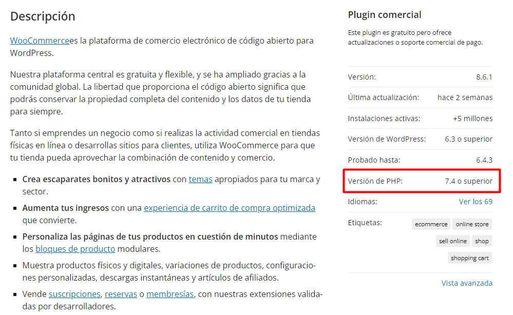 información plugin 