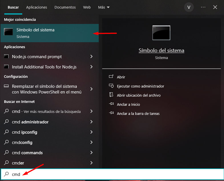 buscar cmd