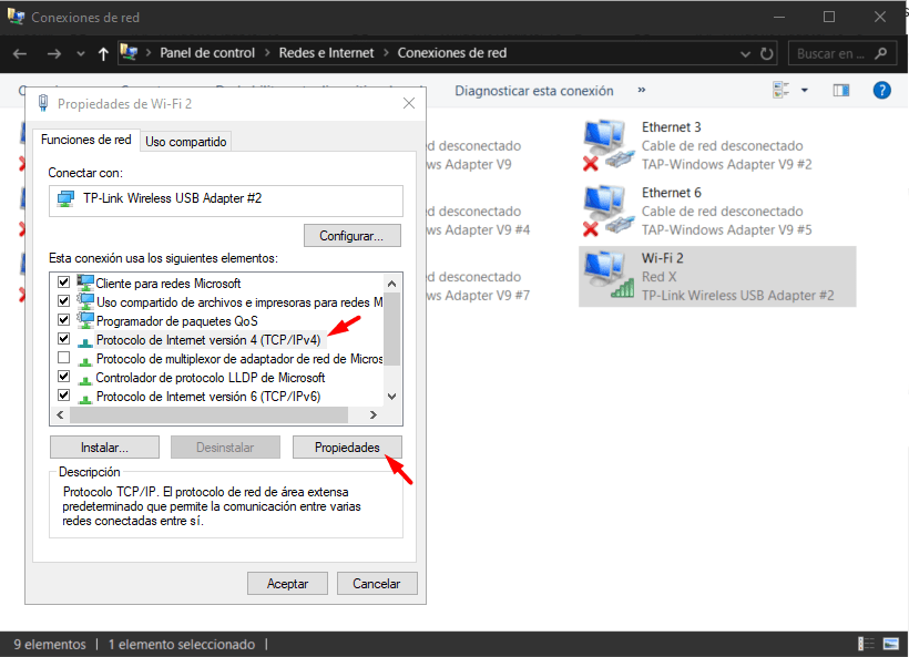 propiedades protocolo ipv4