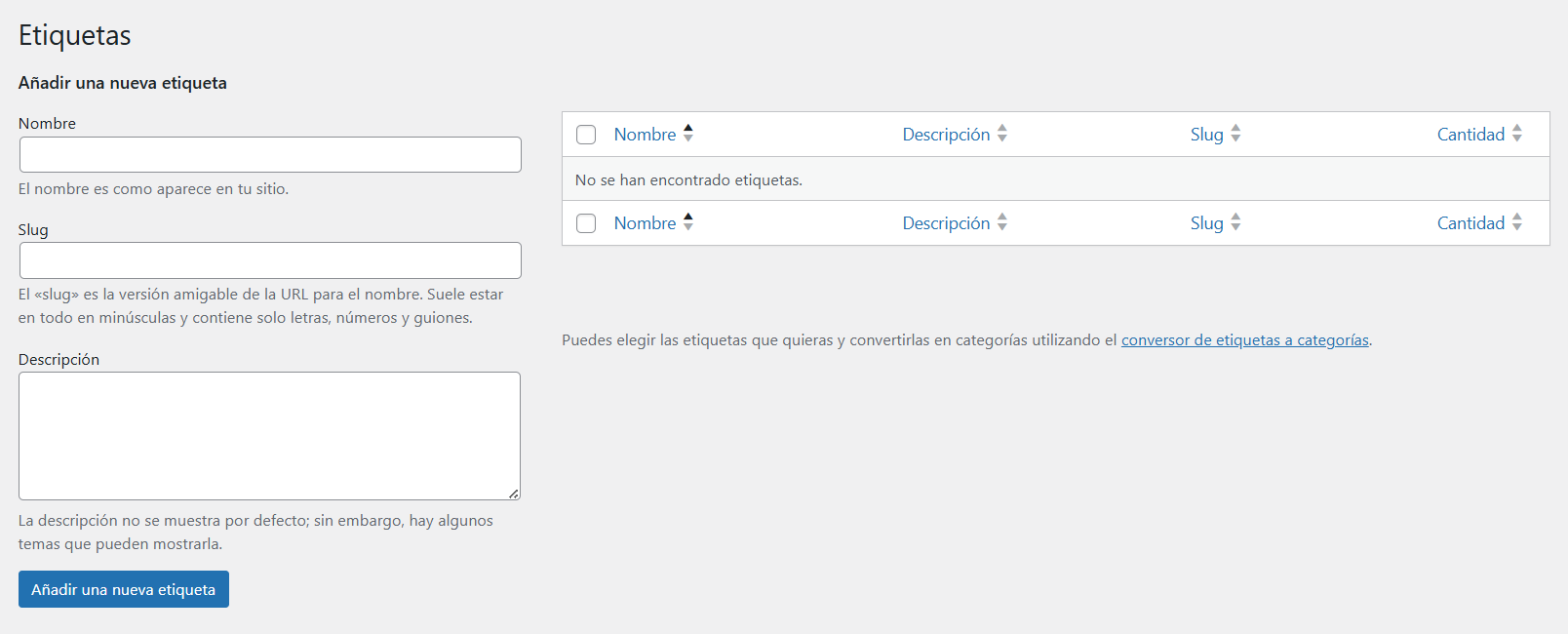 etiquetas de wordpress