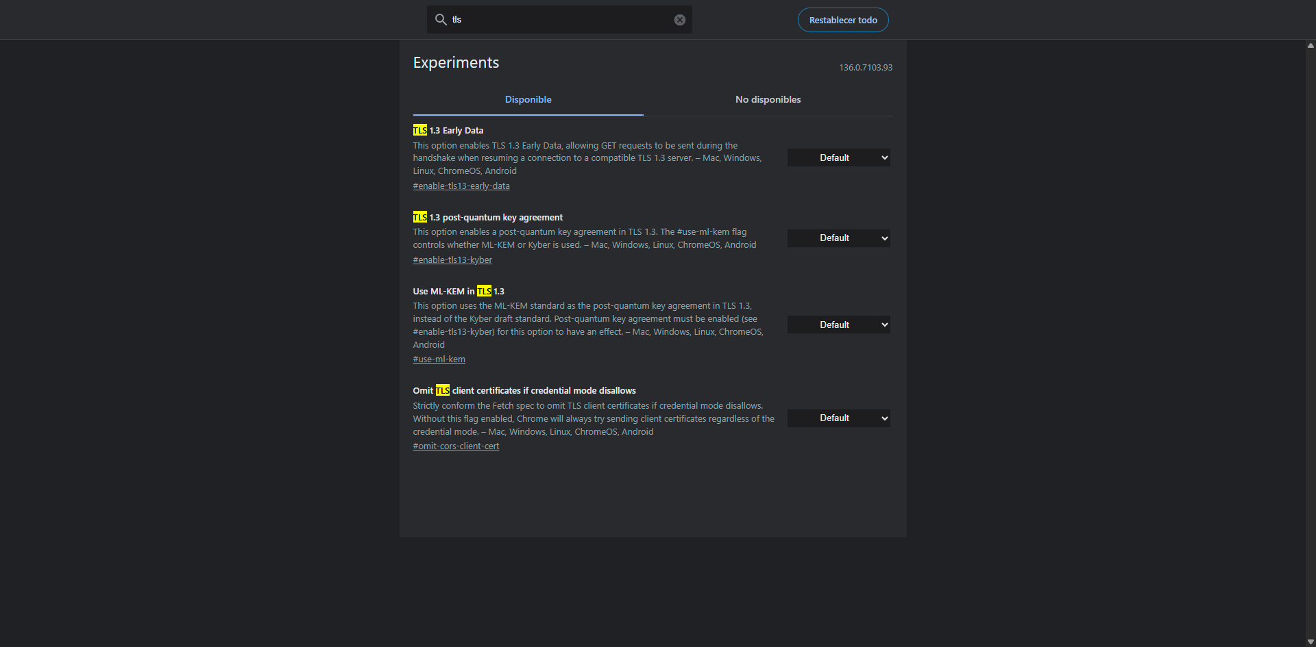 tls chrome