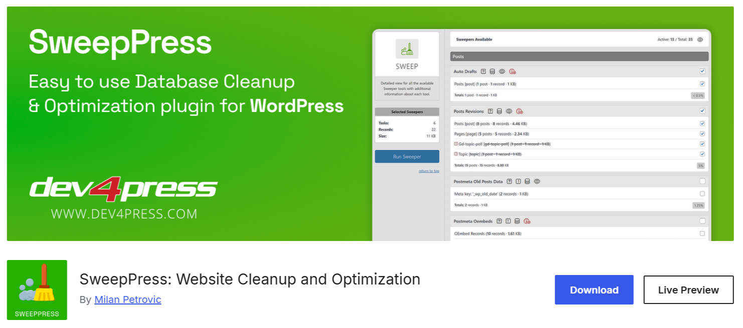 Plugin SweepPress