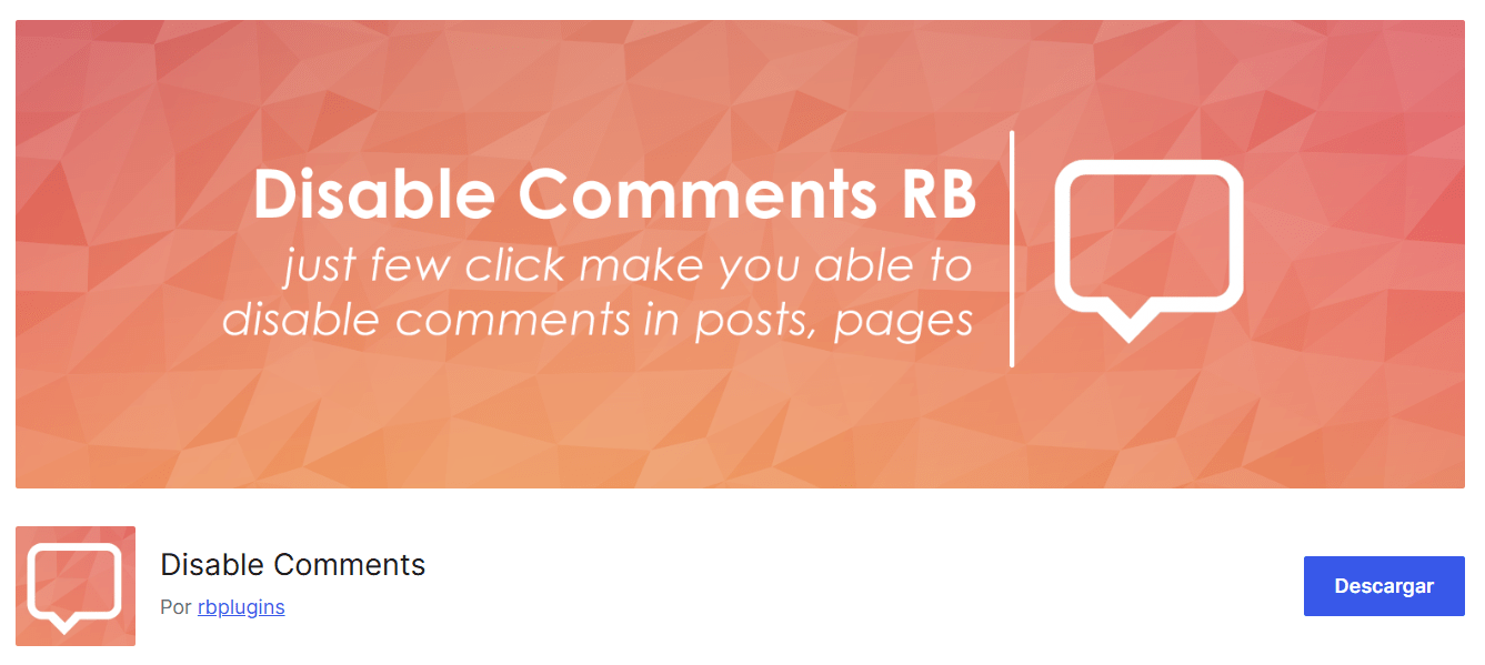 Plugin Disable Comments