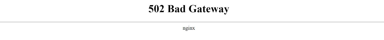 Error 502 Bad Gateway