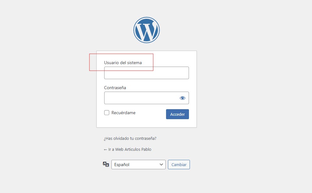 Filtros WordPress - Cambiar texto pantalla login
