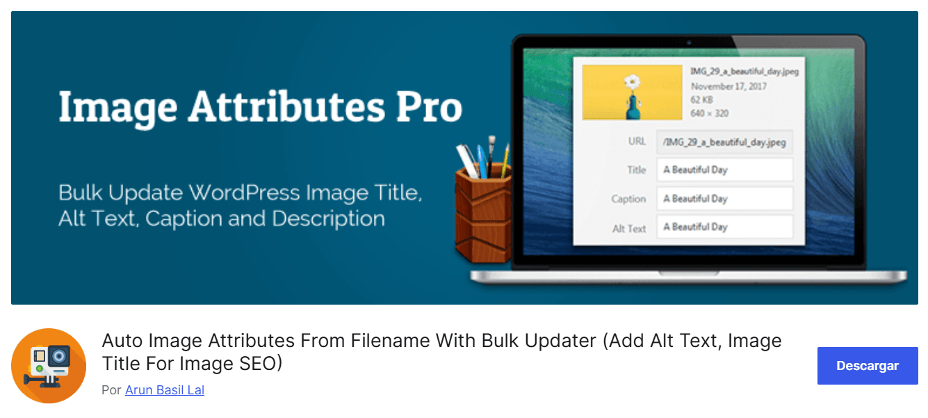 Plugin Auto Image Attributes From Filename With Bulk Updater