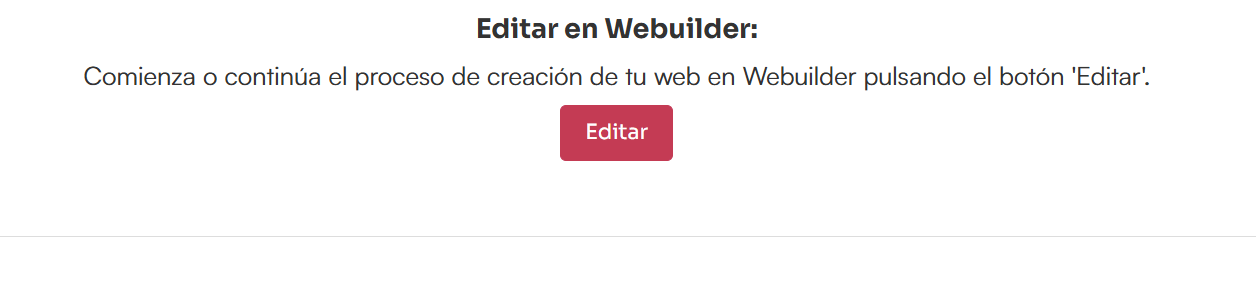 Comenzar a editar en Webuilder