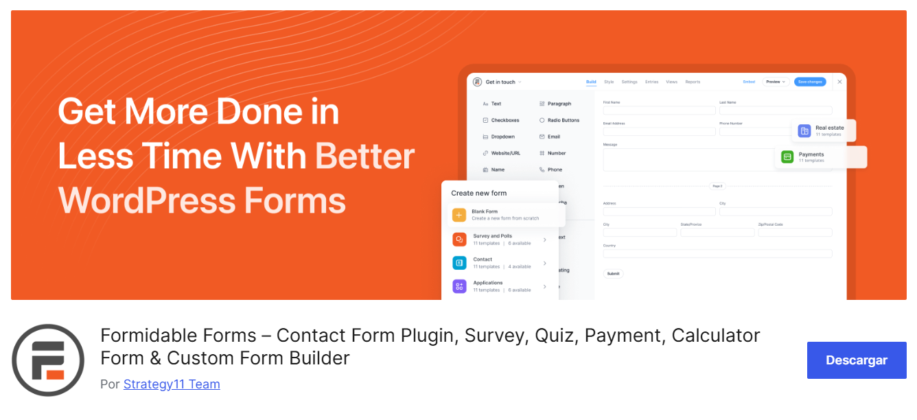 Plugin WordPress Form Builder Plugin – Gutenberg Forms