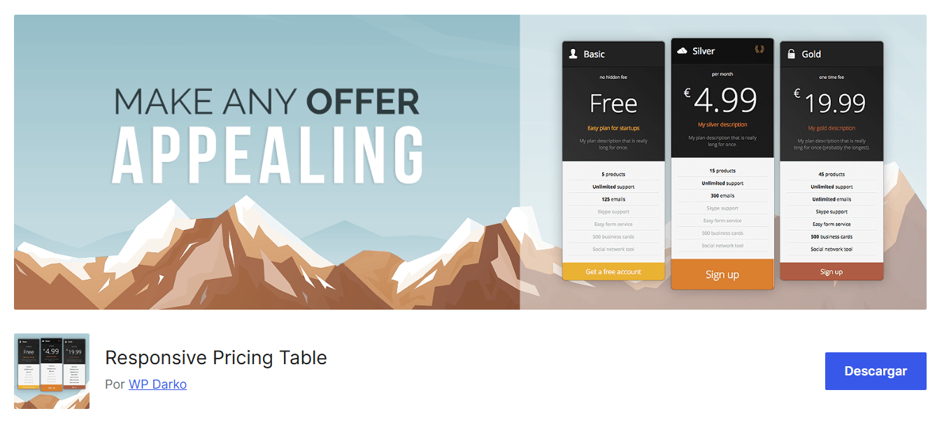 tablas-wp-08 Plugin Pricing Table by Supsystic