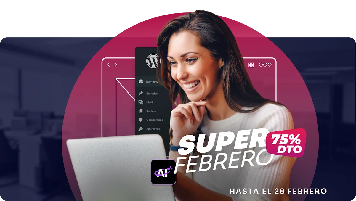 Hosting y dominios para tu web - Mujer trabajando en su portátil
