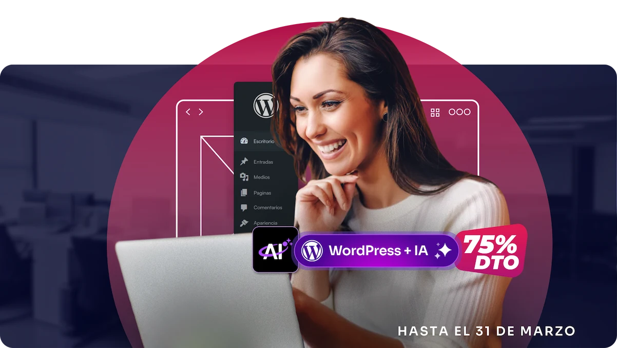 Hosting y dominios para tu web - Mujer trabajando en su portátil