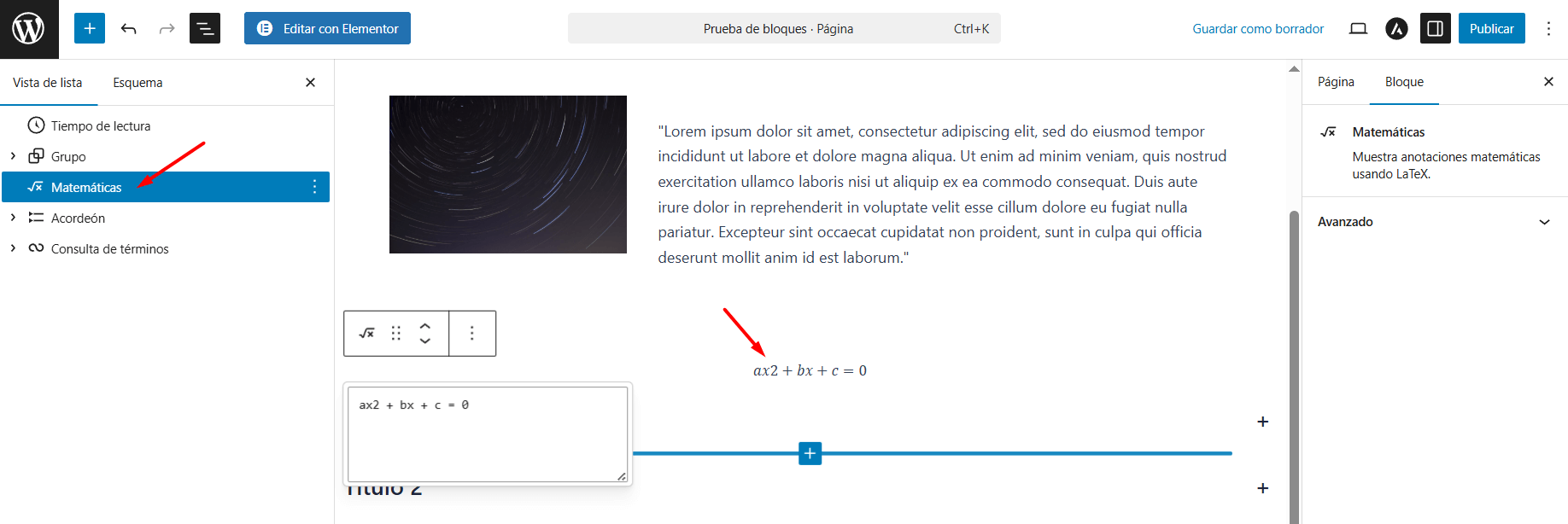 bloque matemáticas wp